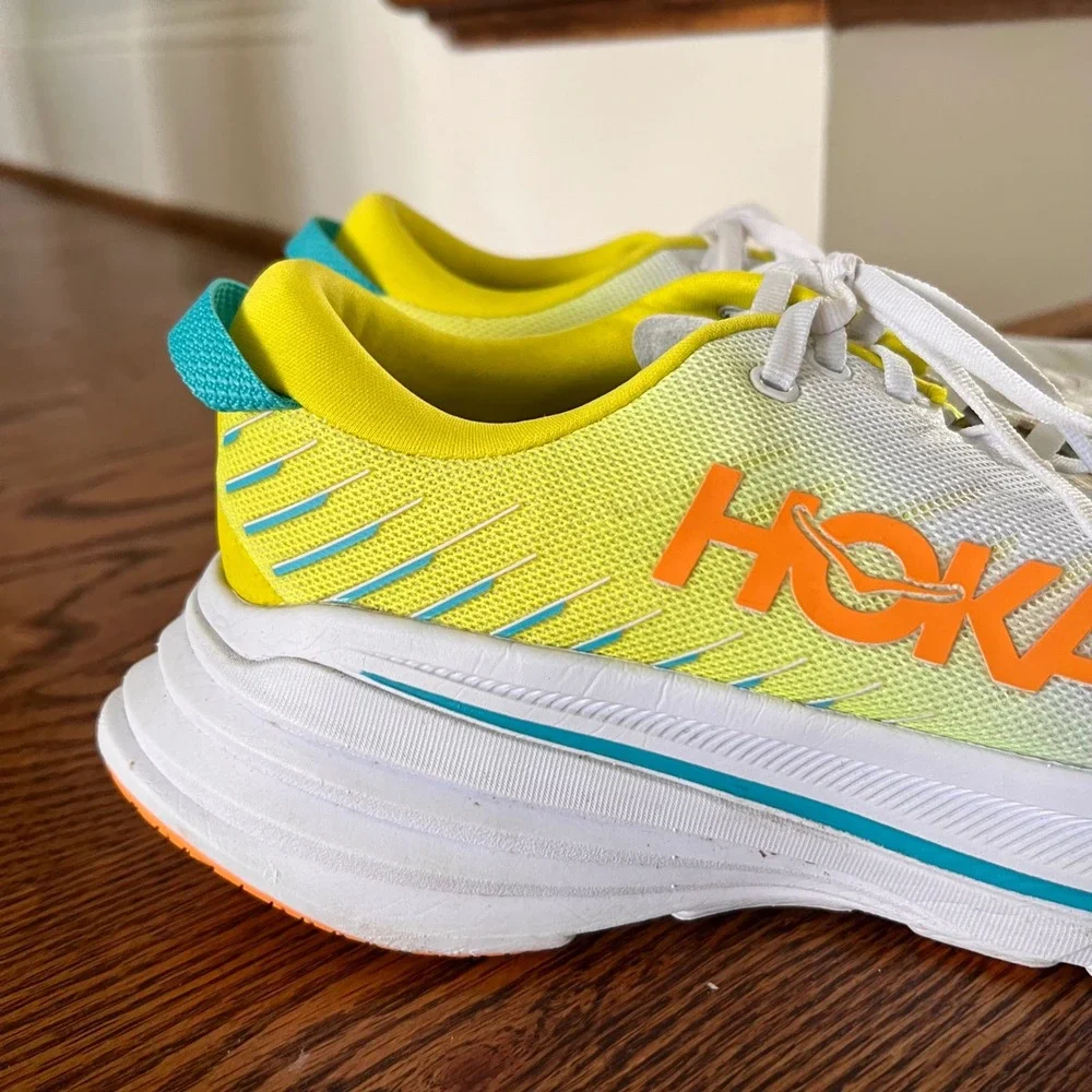 Hoka Bondi 8 Mens Running Shoes White Evening Primrose Citrus 1123202-WCEP